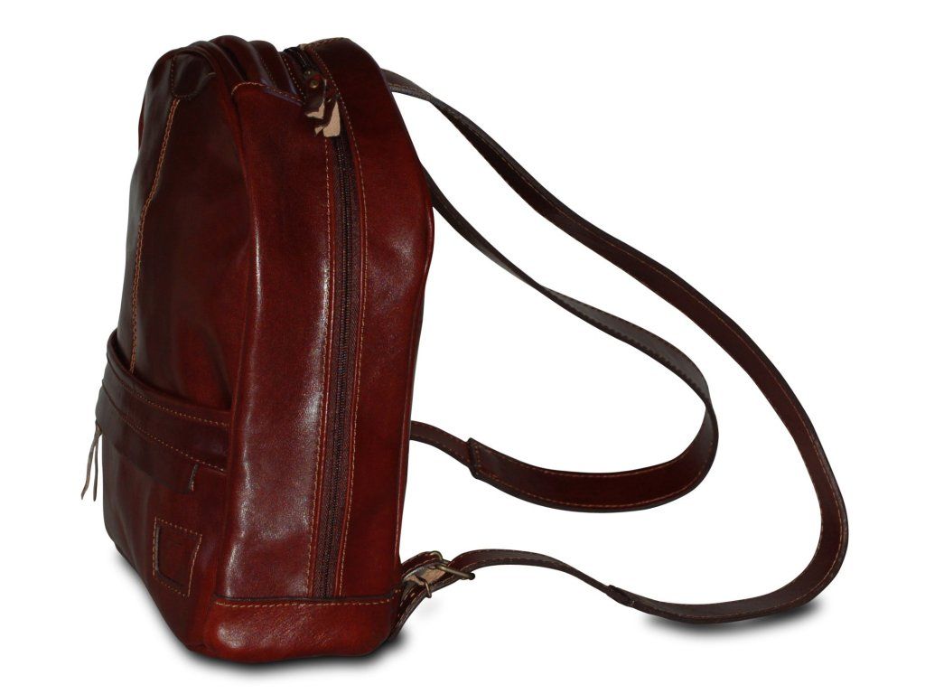 Městský kožený batoh s dvousměrným zipem a přihrádkou na tablet – PREMIUM KUBÁT