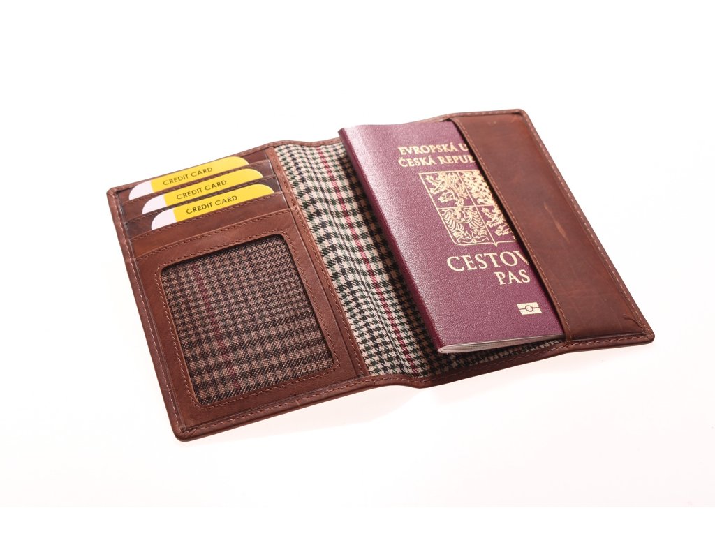 Ručně vyráběné kožené pouzdro na pas KUBÁT